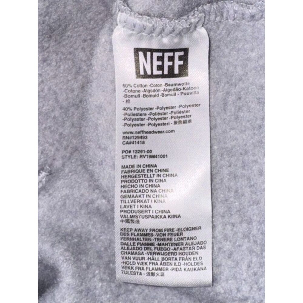 Neff x Disney Mickey Mouse Gray Graphic Pullover Hoodie Fleece Size Medium - Picture 8 of 9